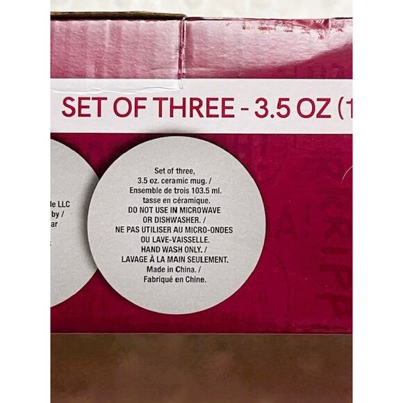 Peanuts Ceramic (3) Mini 3.5oz Cup Set (Snoopy, Charlie Brown Shirt, Woodstock) - Picture 5 of 8